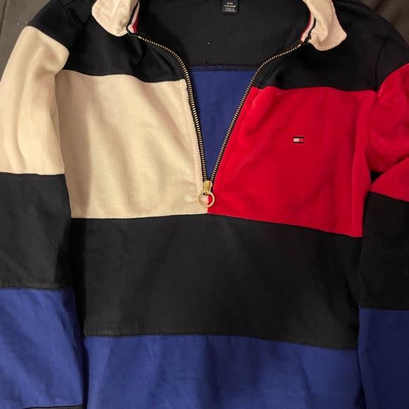 Tommy Hilfiger color block quarter zip/polo - Picture 2 of 4